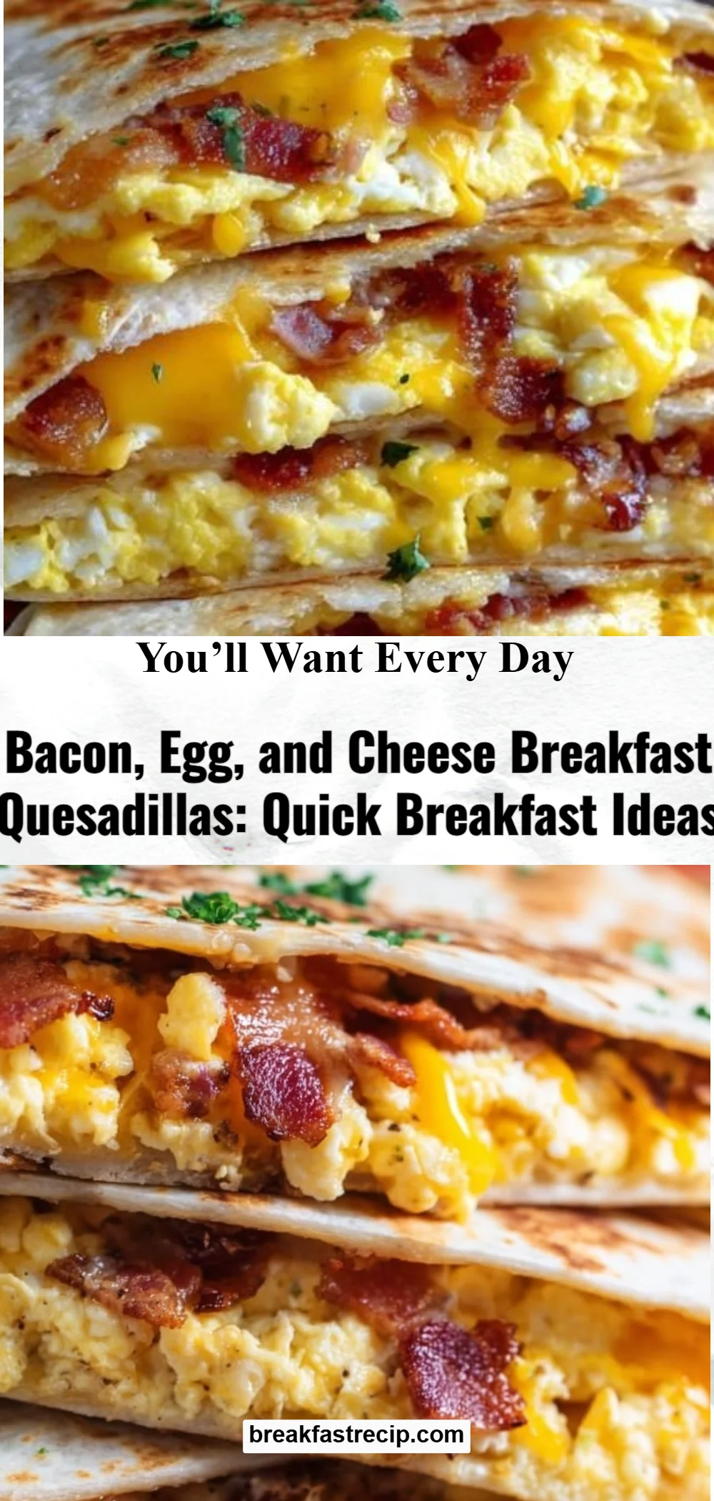 Bacon, Egg, and Cheese Breakfast Quesadillas