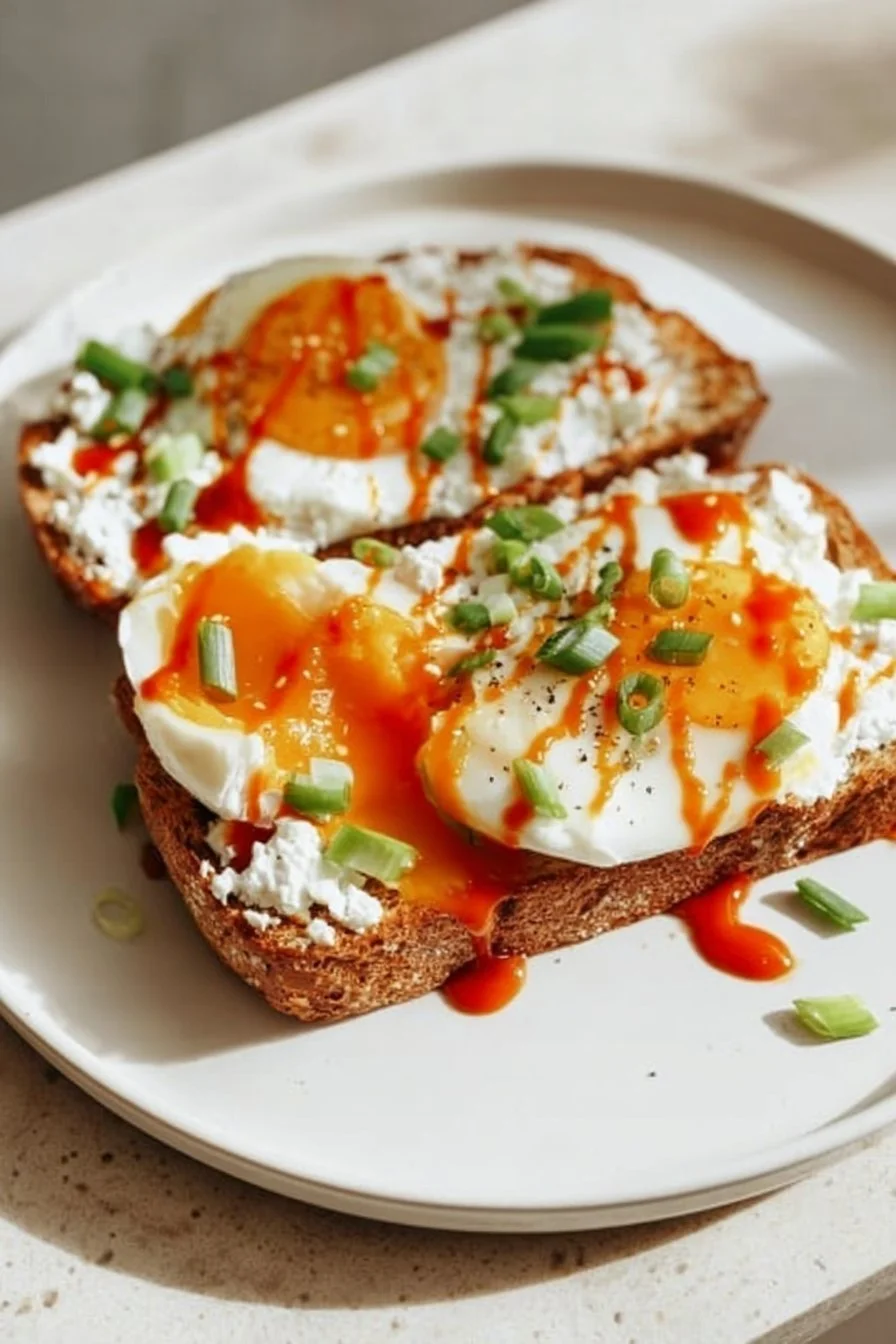Cottage Cheese Egg & Sriracha Toast