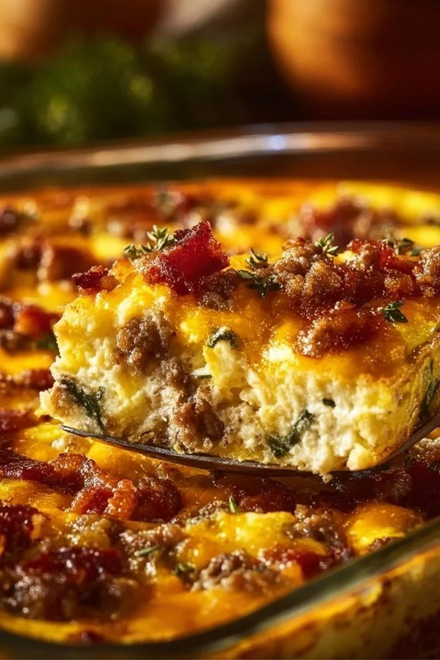 Delicious Crack Breakfast Casserole served in a baking dish with colorful ingredients.