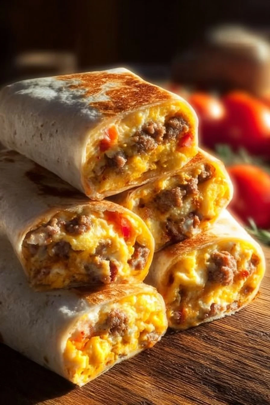 High-Protein Breakfast Burritos 1 High-protein breakfast burritos filled with eggs, beans, and veggies