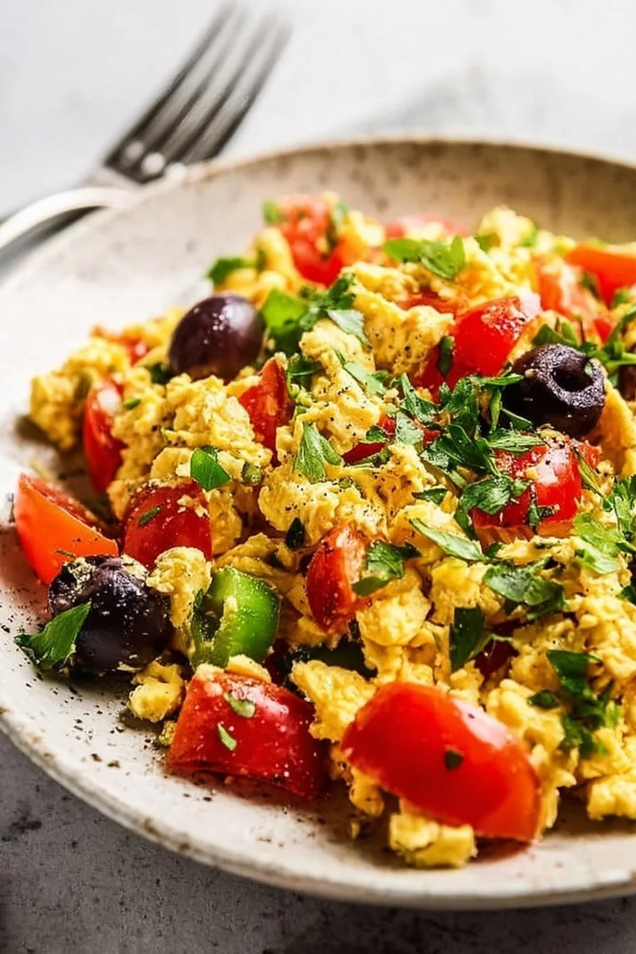 Delicious homemade Mediterranean breakfast bowls with fresh ingredients