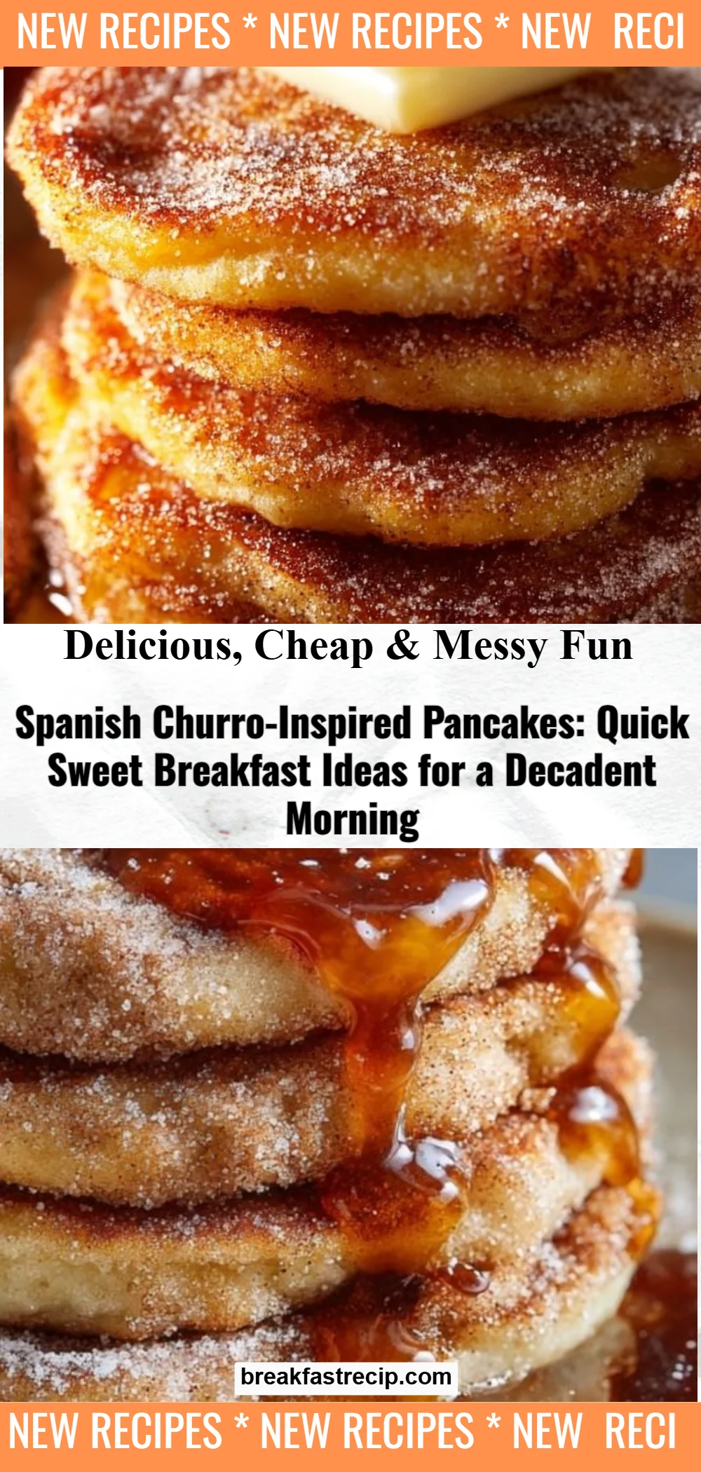 Spanish Churro-Inspired Pancakes