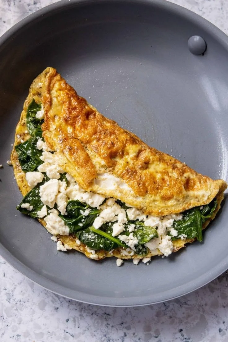 15 Minute Spinach and Feta Omelet