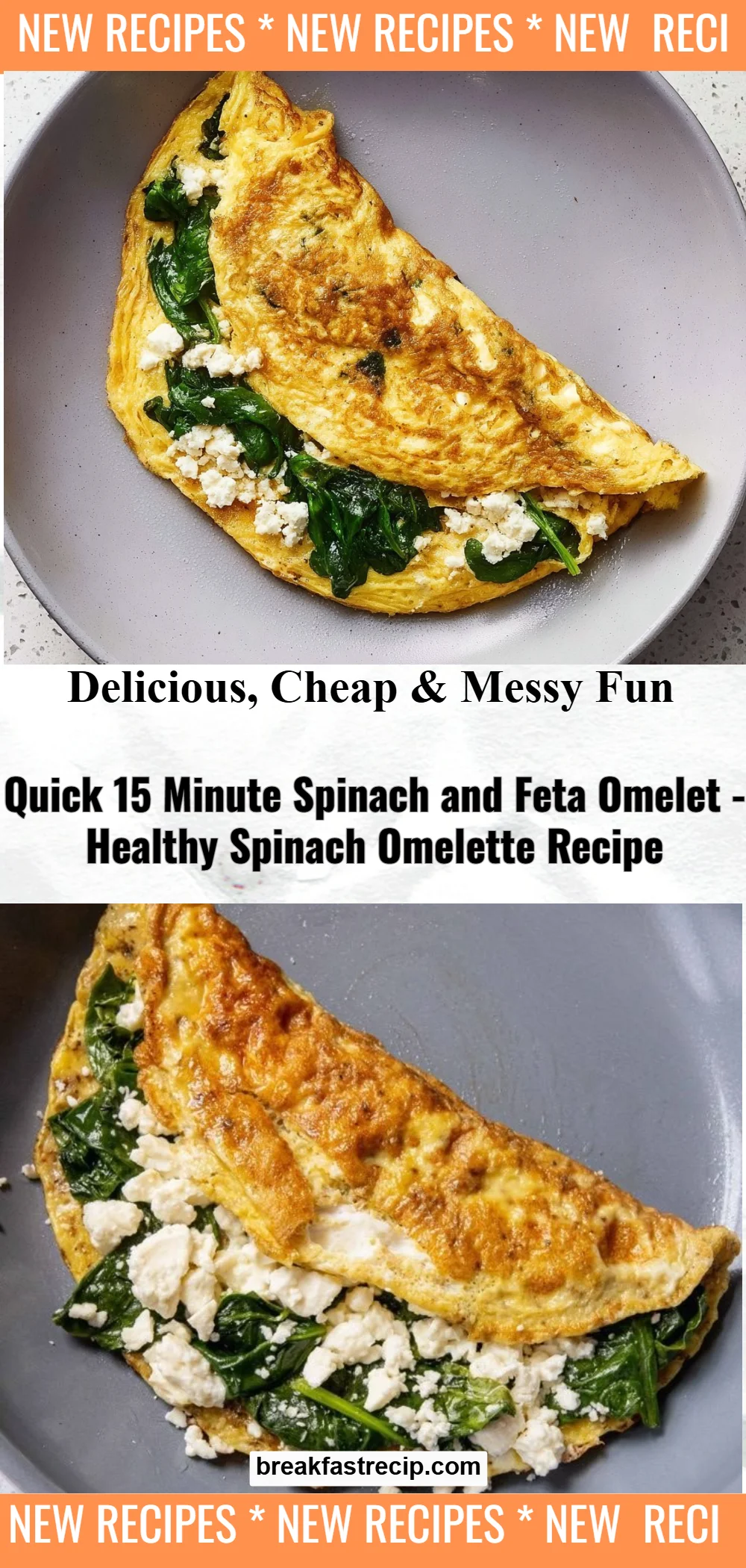 15 Minute Spinach and Feta Omelet
