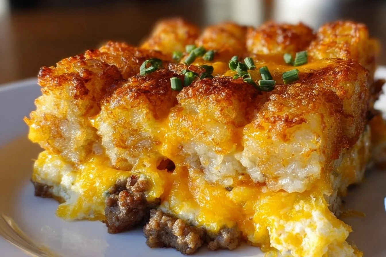 5-Star Cheesy Breakfast Casserole 4 Delicious 5-star cheesy breakfast casserole served in a baking dish