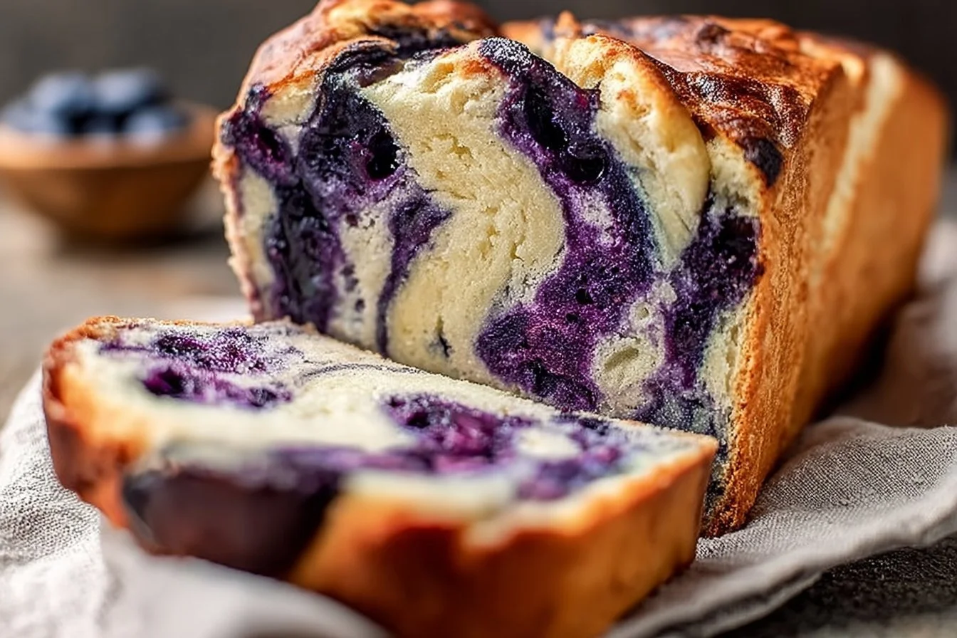 Artisan blueberry goat cheese sourdough bread fresh out of the oven