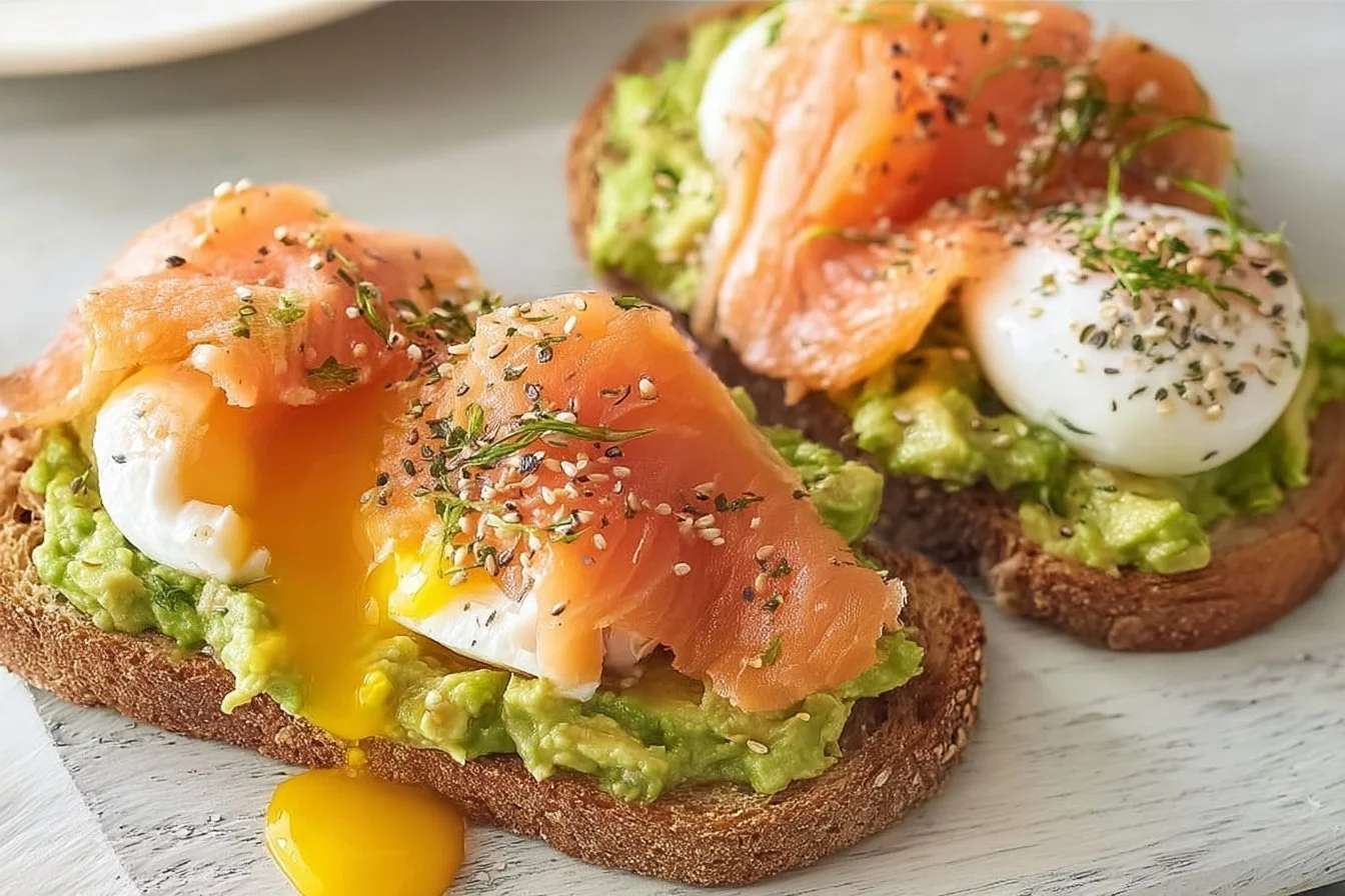 Avocado Toast with Smoked Salmon and Poached Eggs