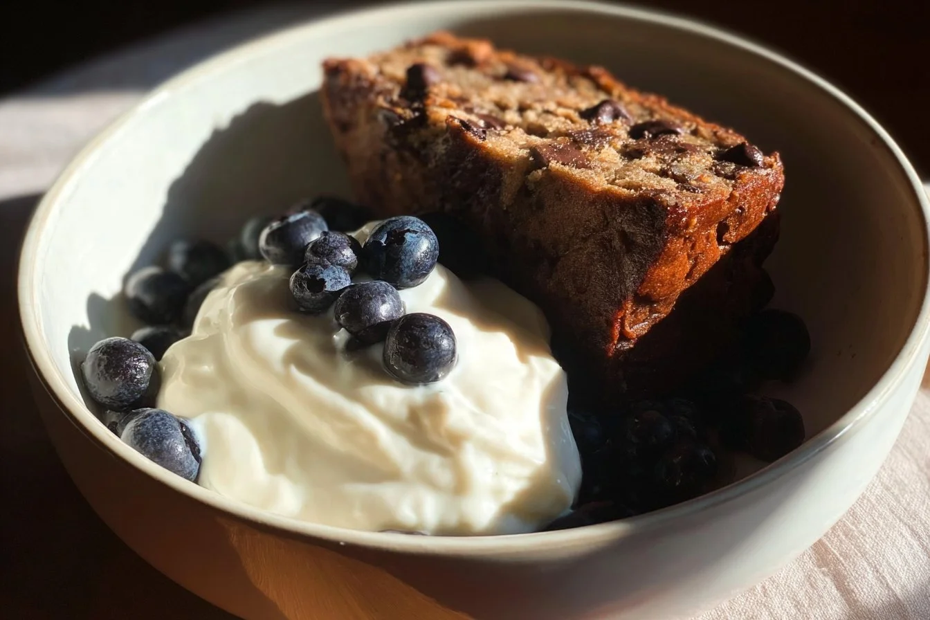 Banana Greek Yogurt Muffins 4 Banana Greek yogurt muffins fresh out of the oven
