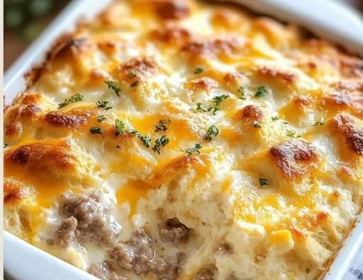 Biscuits and Gravy Breakfast Casserole 5 Biscuits and Gravy Breakfast Casserole