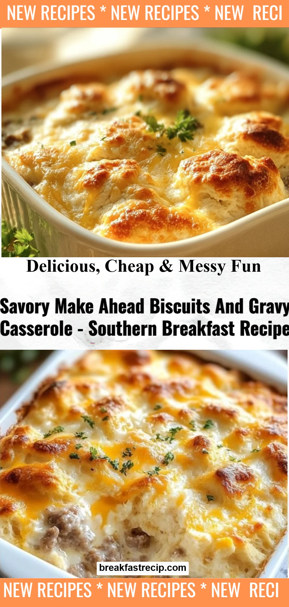 Biscuits and Gravy Breakfast Casserole 6 Biscuits and Gravy Breakfast Casserole
