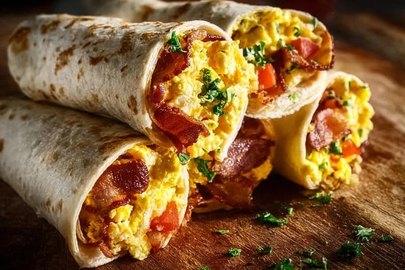 Delicious breakfast wraps filled with nutritious ingredients