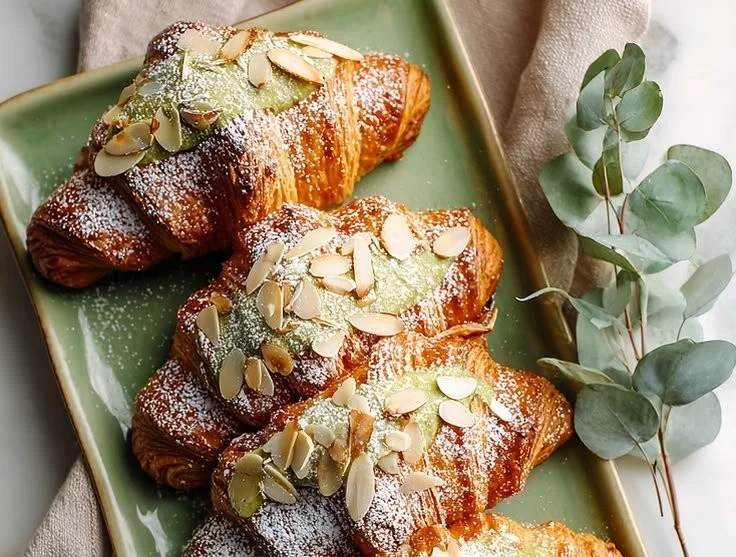 Buttery Matcha Croissants 6 Buttery Matcha Croissants