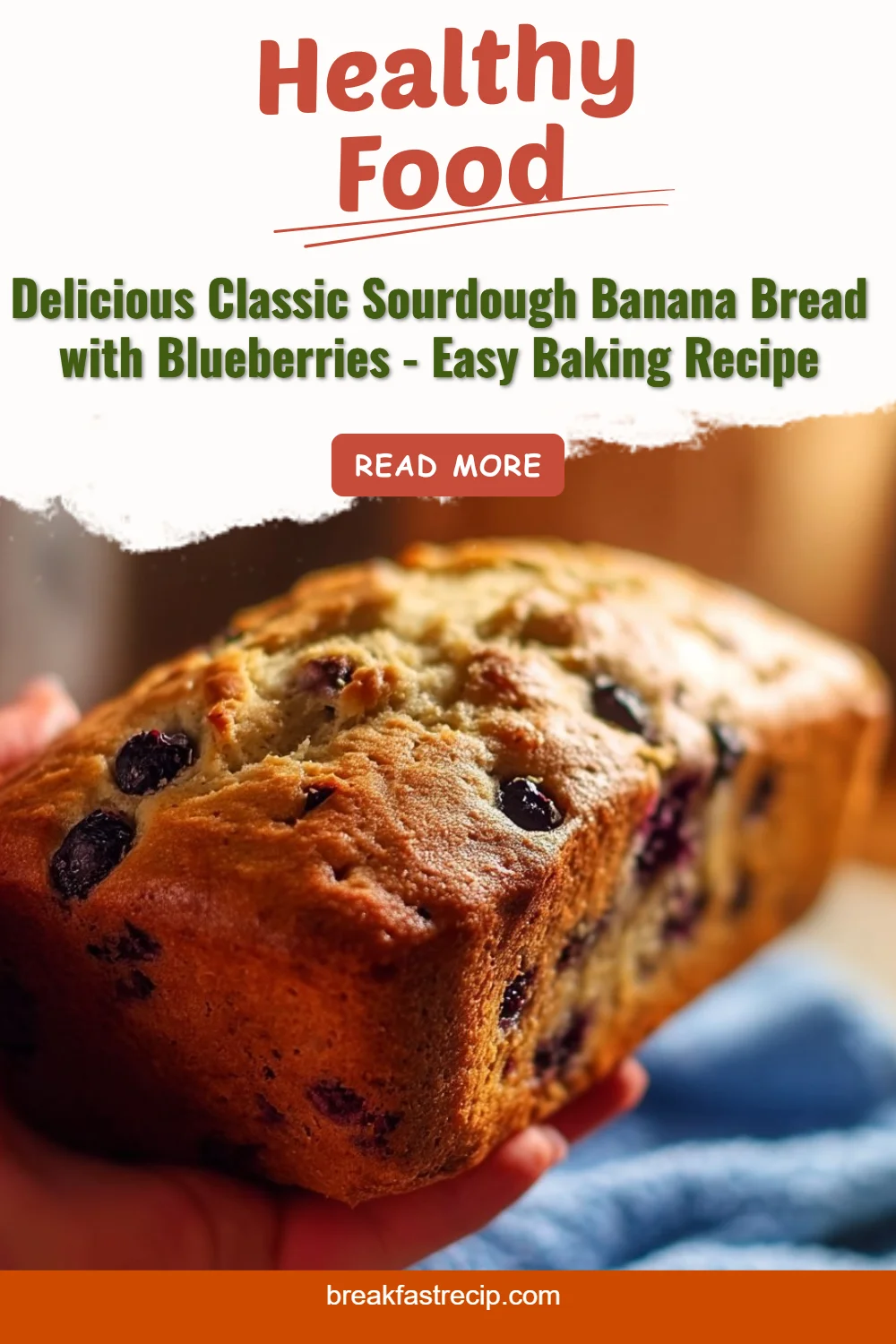 Classic Sourdough Banana Bread with Blueberries