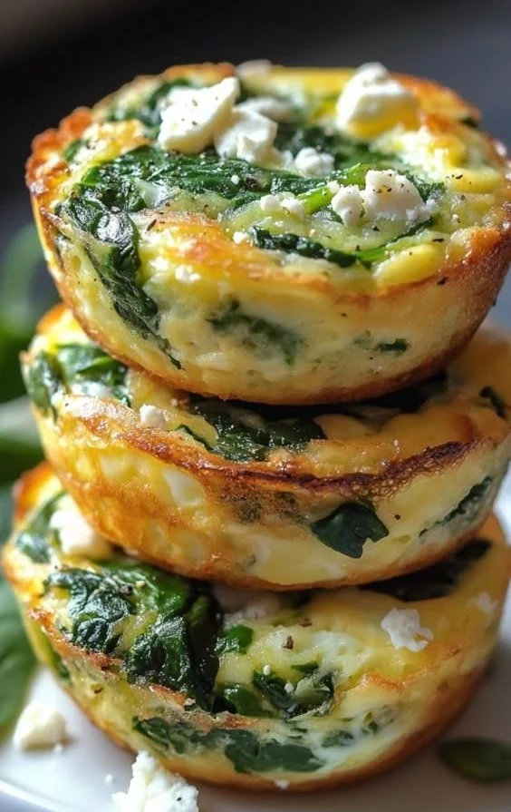 Egg Muffins with Spinach and Feta 8 Egg Muffins with Spinach and Feta