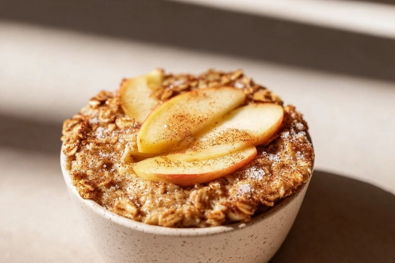 Fluffy baked apple cinnamon oatmeal cups fresh out of the oven