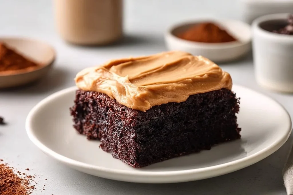Delicious fudgy gluten-free brownies topped with chocolate drizzle on a plate