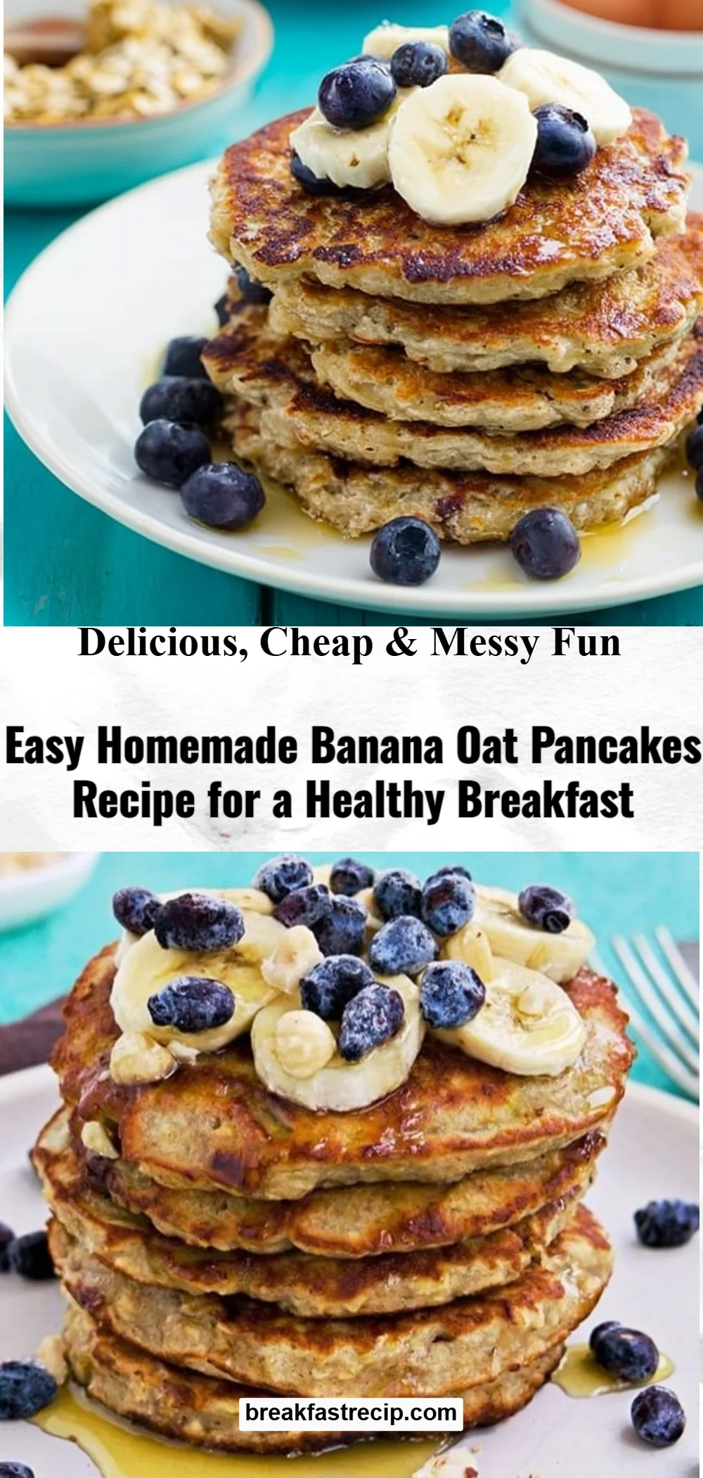 Healthy Banana Oatmeal Pancakes
