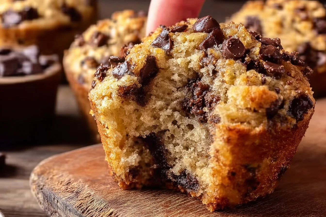 Healthy peanut butter banana muffins freshly baked and ready to enjoy