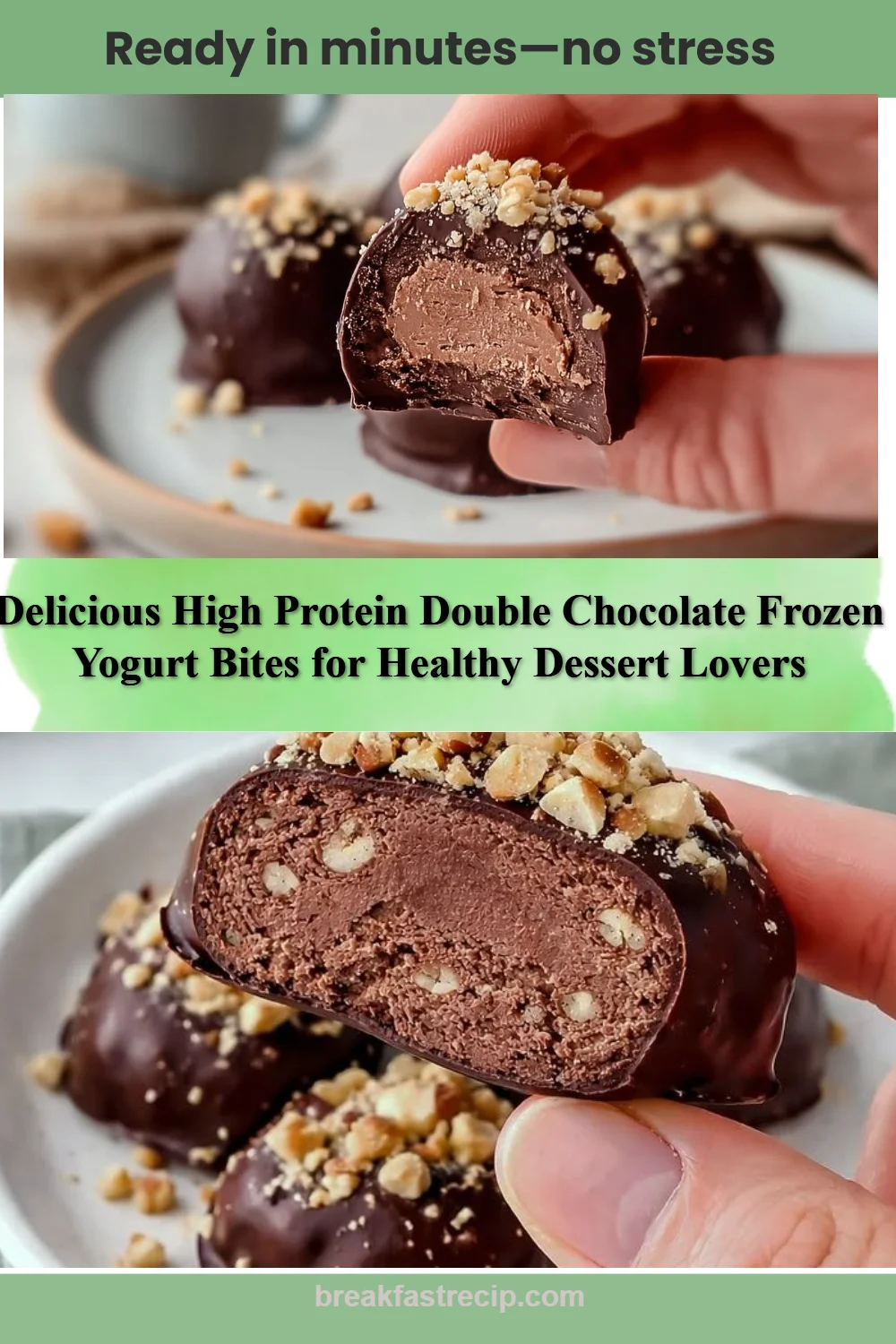 High Protein Double Chocolate Frozen Yogurt Bites