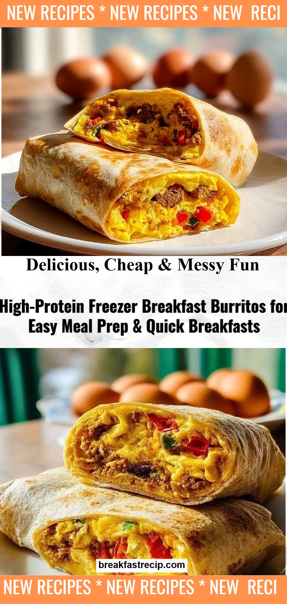 High-Protein Freezer Breakfast Burritos