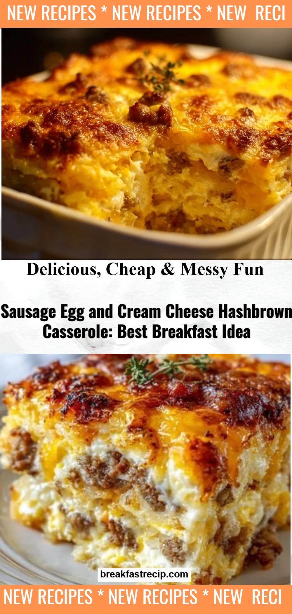 Sausage Egg and Cream Cheese Hashbrown Casserole 8 Sausage Egg and Cream Cheese Hashbrown Casserole