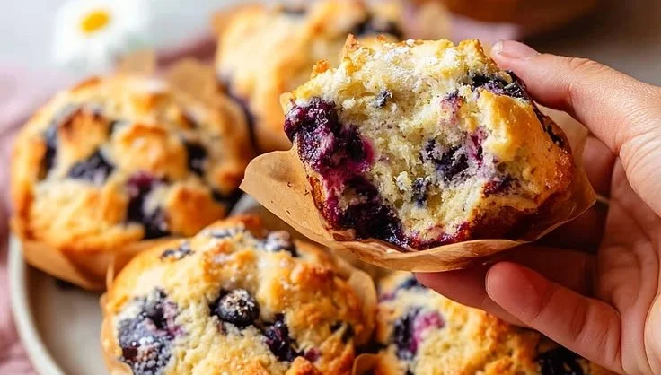 Simple Sourdough Blueberry Muffins 5 Simple Sourdough Blueberry Muffins