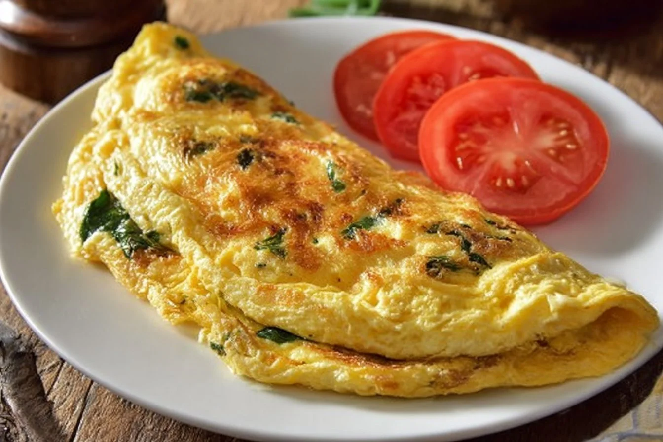 Spinach & Cheese Omelette 4 Delicious Spinach Cheese Omelette made with fresh spinach and melted cheese