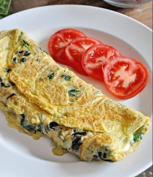 Spinach & Cheese Omelette 5 Spinach & Cheese Omelette