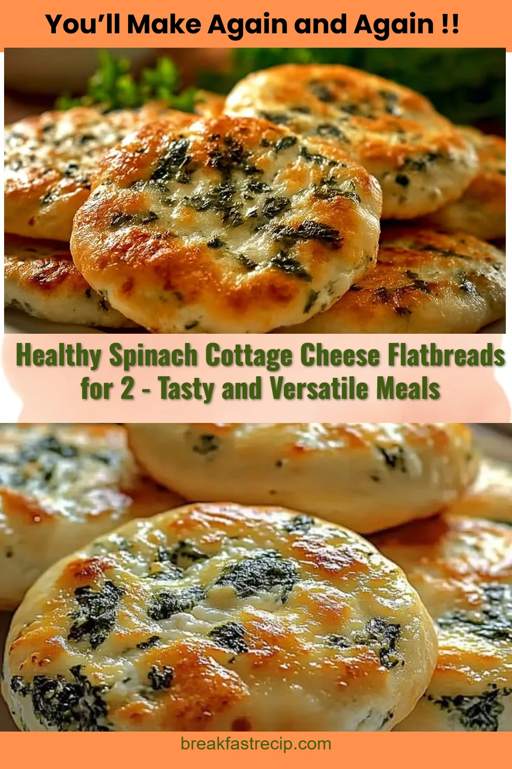 Spinach Cottage Cheese Flatbreads