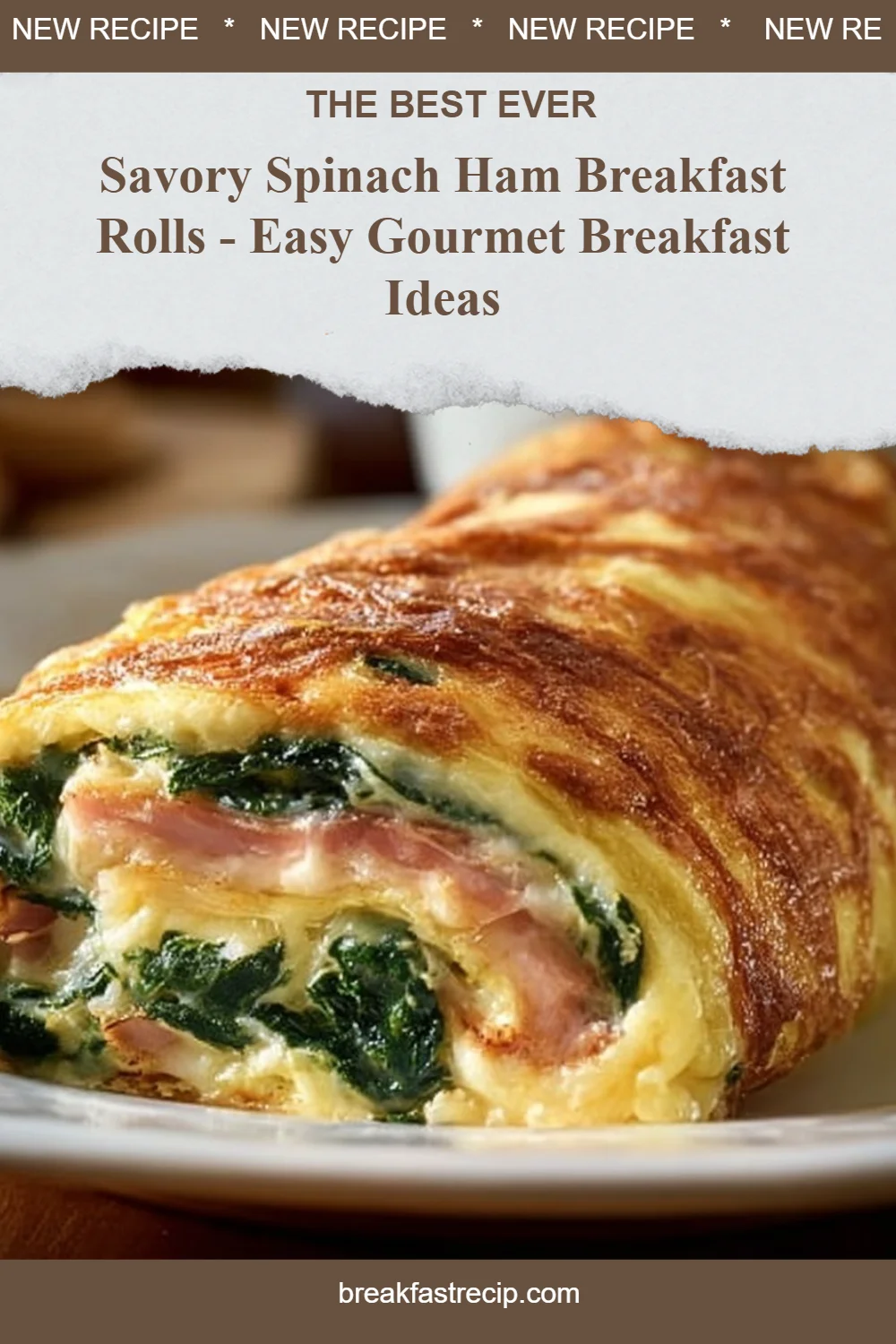Spinach Ham Breakfast Rolls