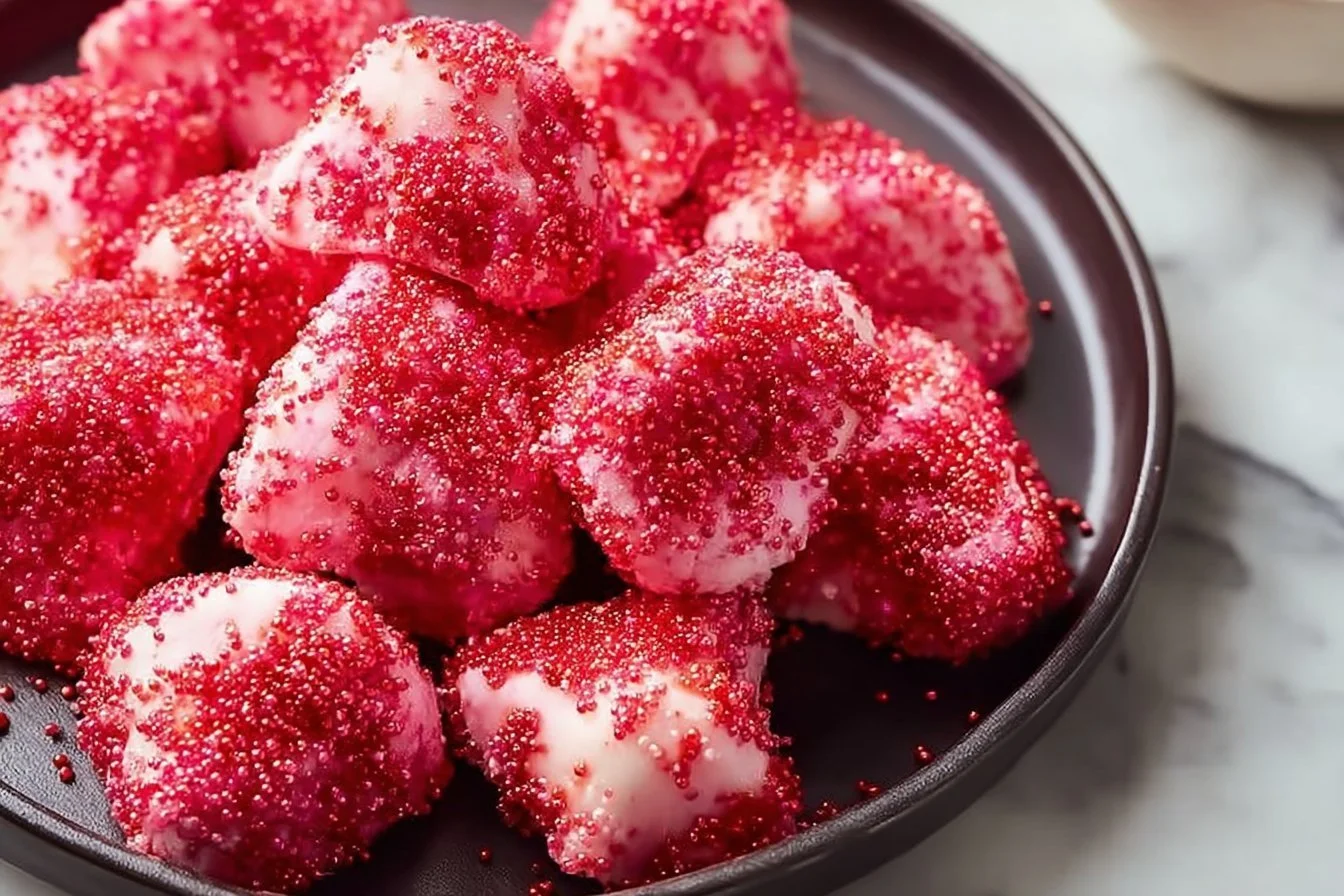 Delicious sugar free frozen yogurt bites served in a bowl