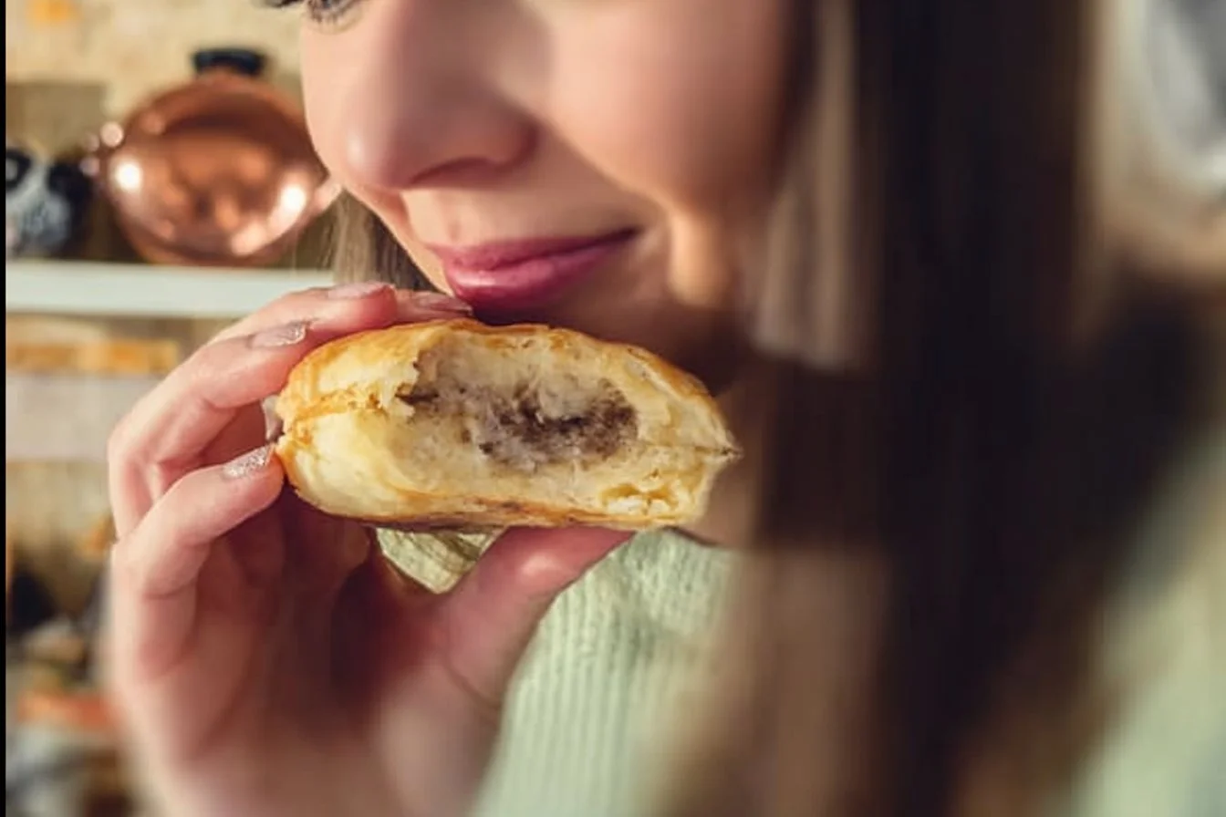 Delicious two-ingredient sausage pancakes served on a plate