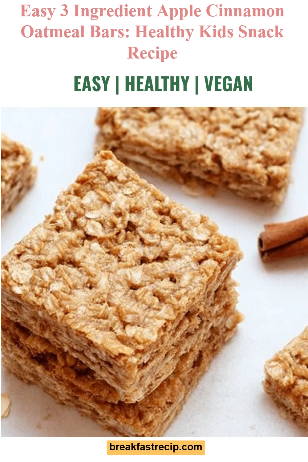 3 Ingredient Apple Cinnamon Oatmeal Bars 8 3 Ingredient Apple Cinnamon Oatmeal Bars