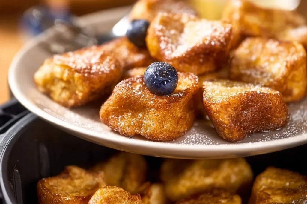 Delicious Air Fryer French Toast Bites served on a plate