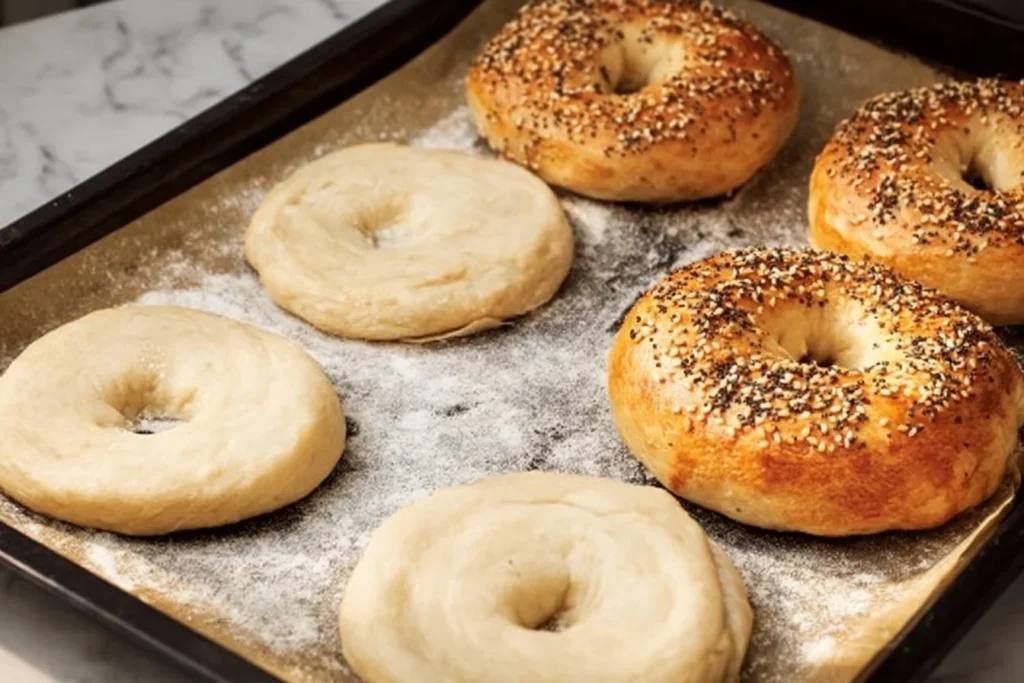 Homemade Air Fryer Protein Bagels with toppings for a nutritious snack