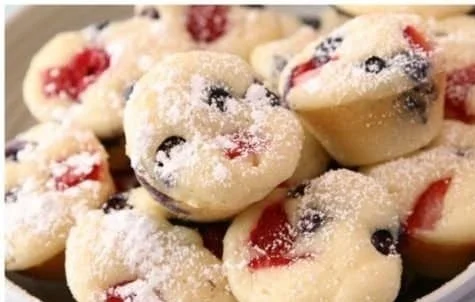 Berry Protein Pancake Bites