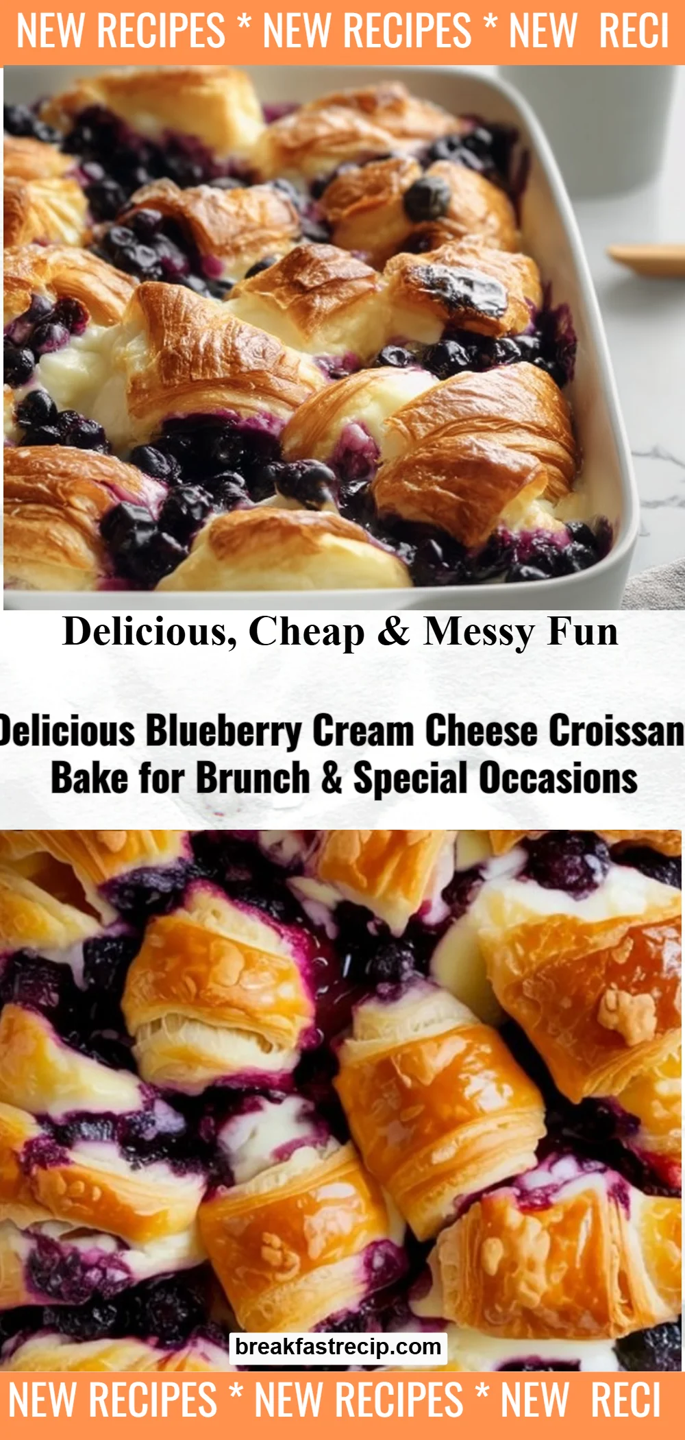 Blueberry Cream Cheese Croissant Casserole 5 Blueberry Cream Cheese Croissant Casserole