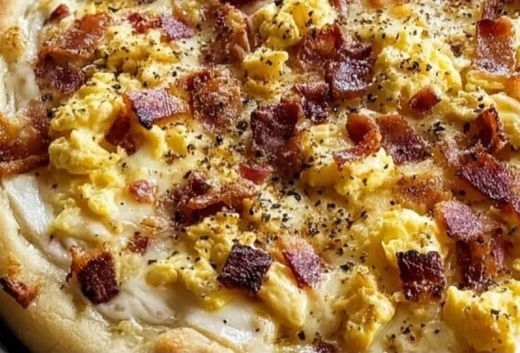 Breakfast Pizza with Scrambled Eggs and Bacon 5 Breakfast Pizza with Scrambled Eggs and Bacon