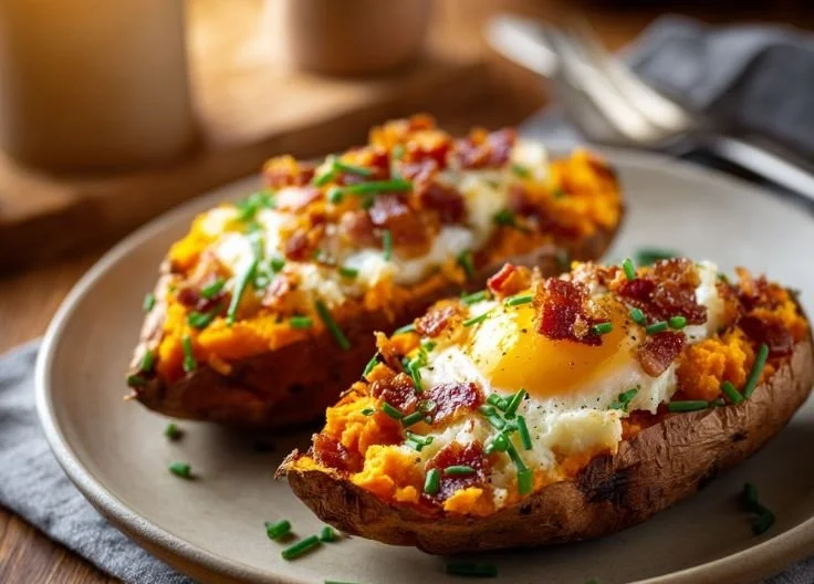 Breakfast Sweet Potato Bake with Eggs and Bacon 5 Breakfast Sweet Potato Bake with Eggs and Bacon