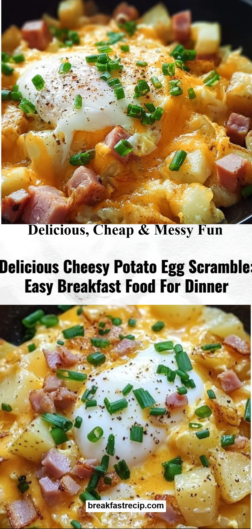Cheesy Potato Egg Scramble