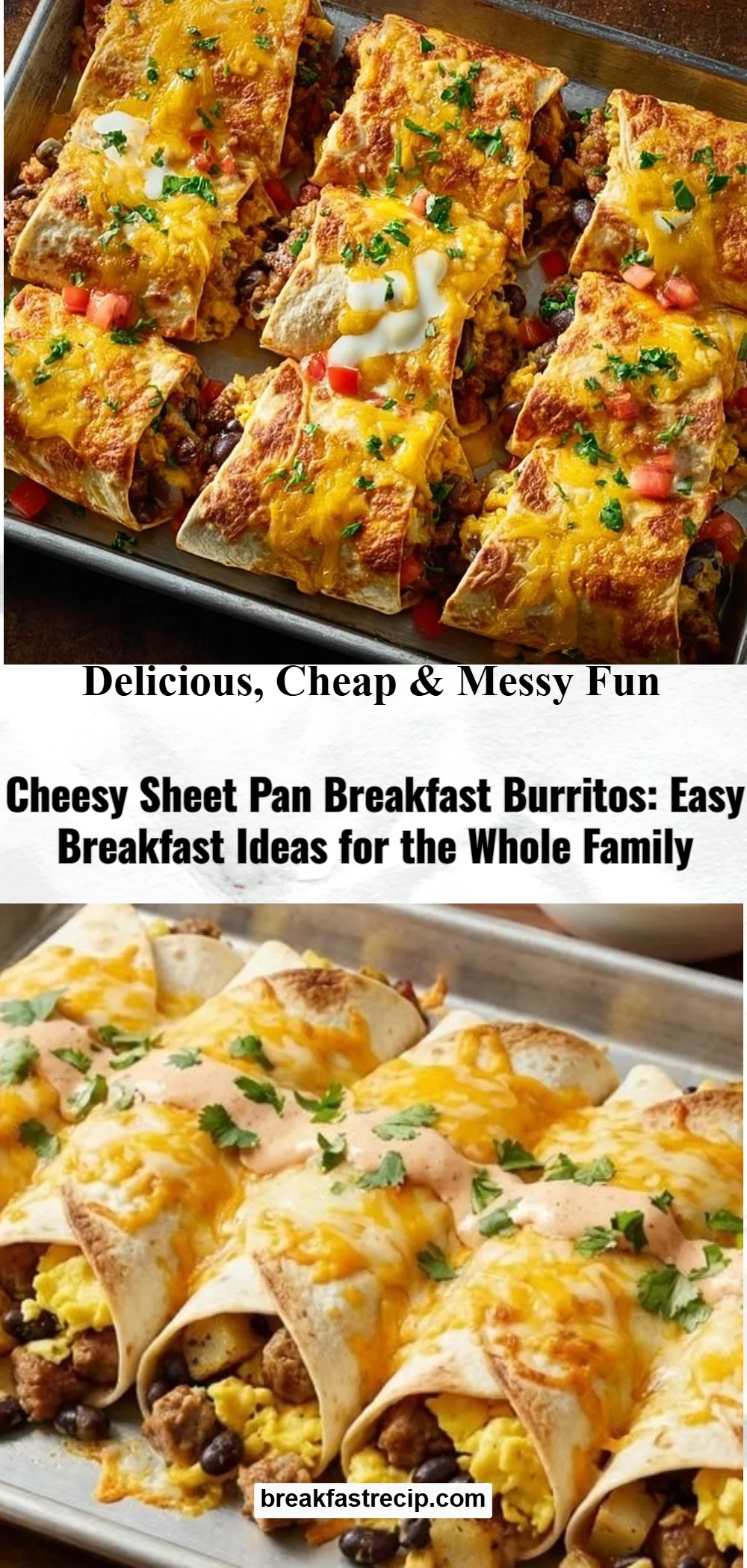 Cheesy Sheet Pan Breakfast Burritos 6 Cheesy Sheet Pan Breakfast Burritos