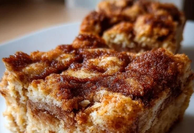 Cinnamon Roll Baked Oatmeal Squares