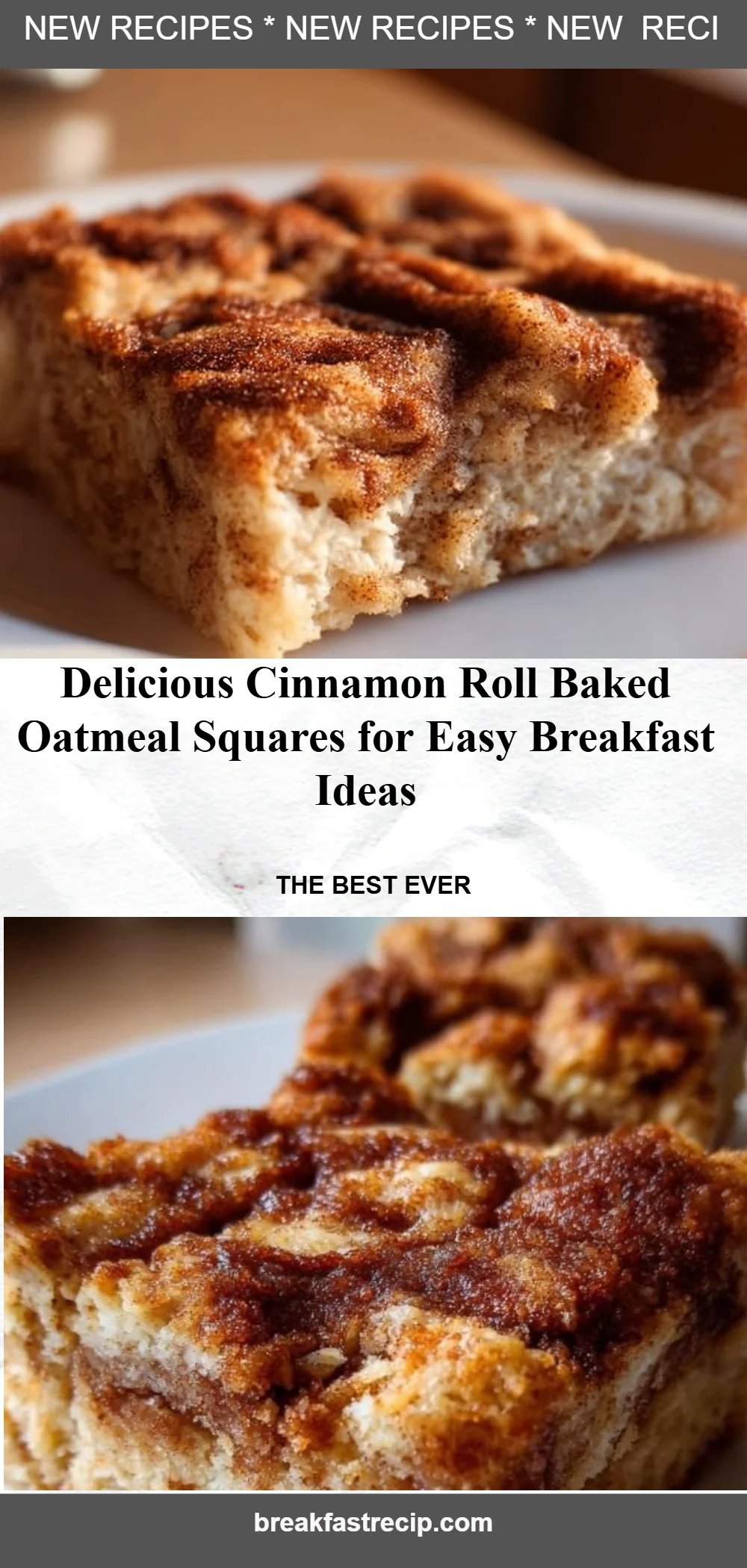 Cinnamon Roll Baked Oatmeal Squares