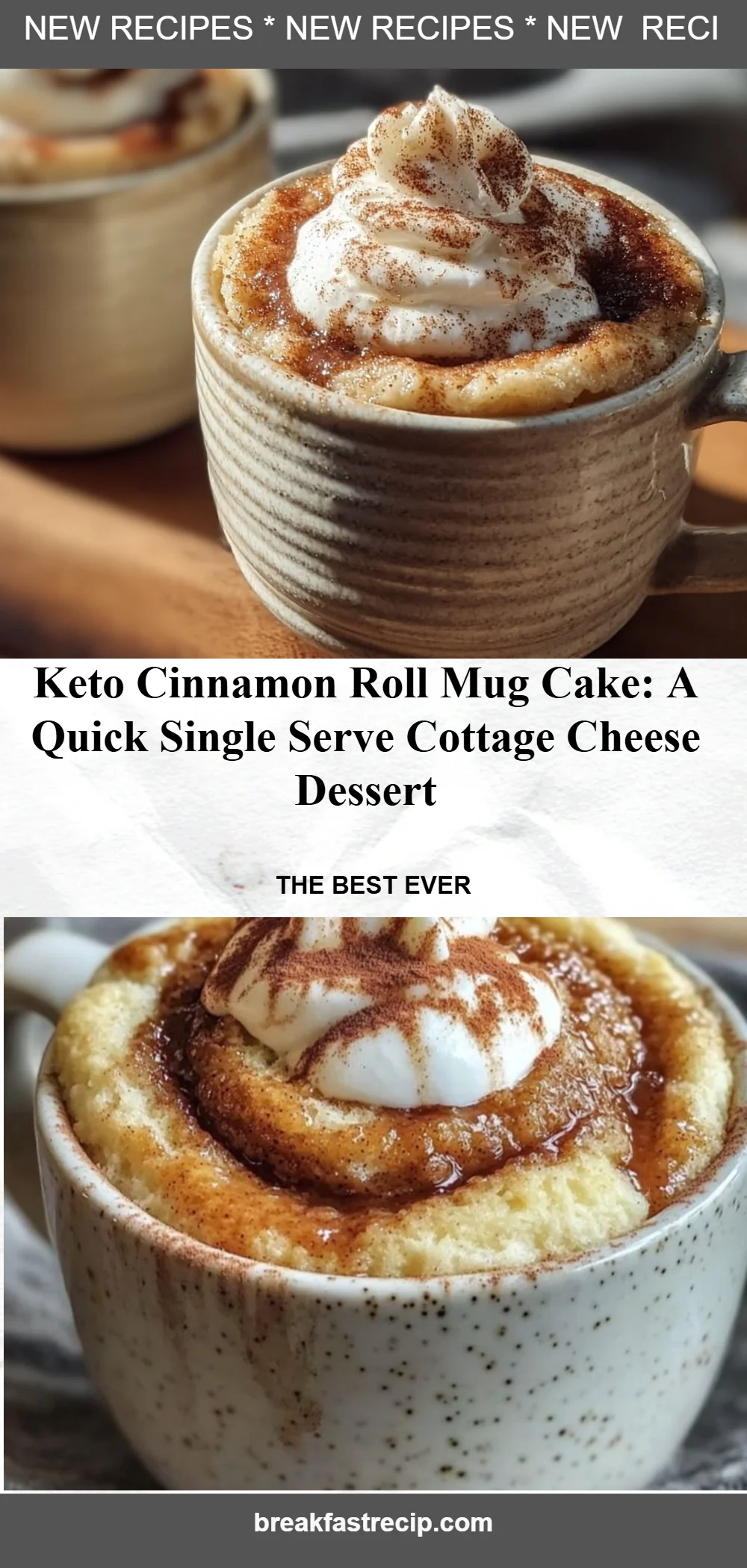 Cottage Cheese Cinnamon Roll Mug Cake
