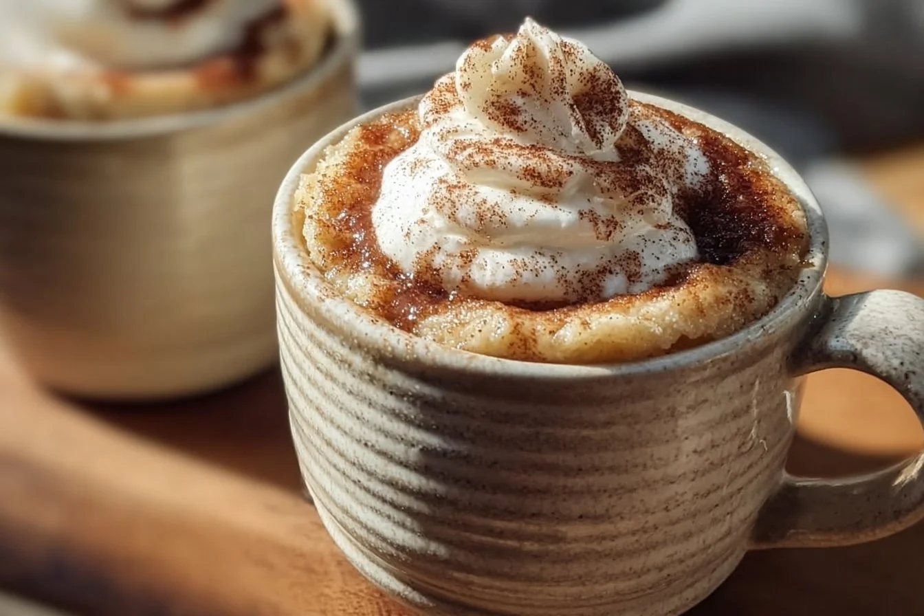 Cottage Cheese Cinnamon Roll Mug Cake