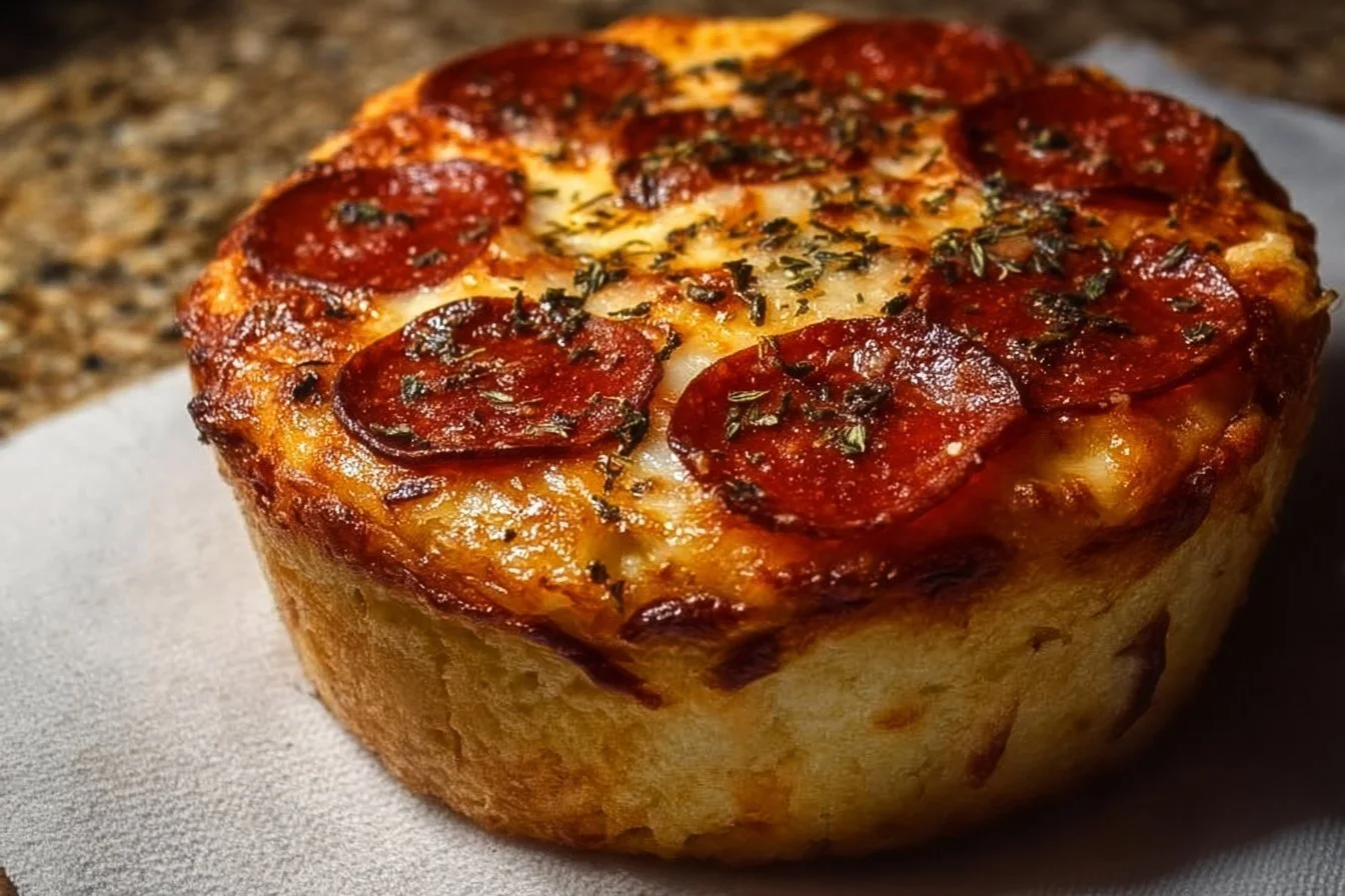 Bowl of Cottage Cheese Pizza garnished with fresh vegetables