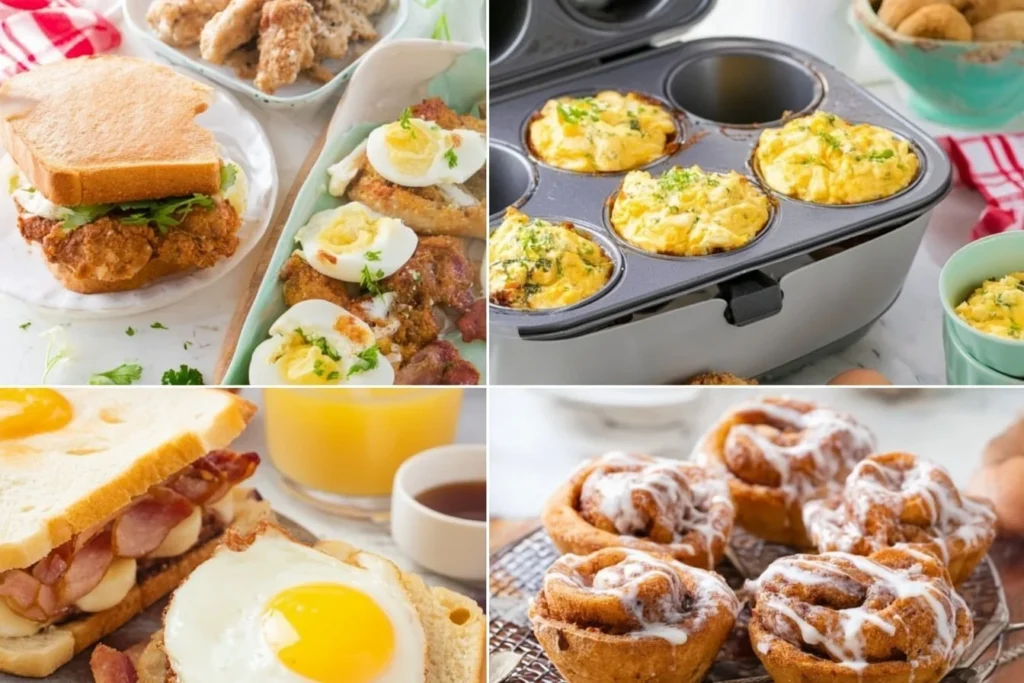 Delicious air fryer breakfast recipes featuring toasted bread and toppings