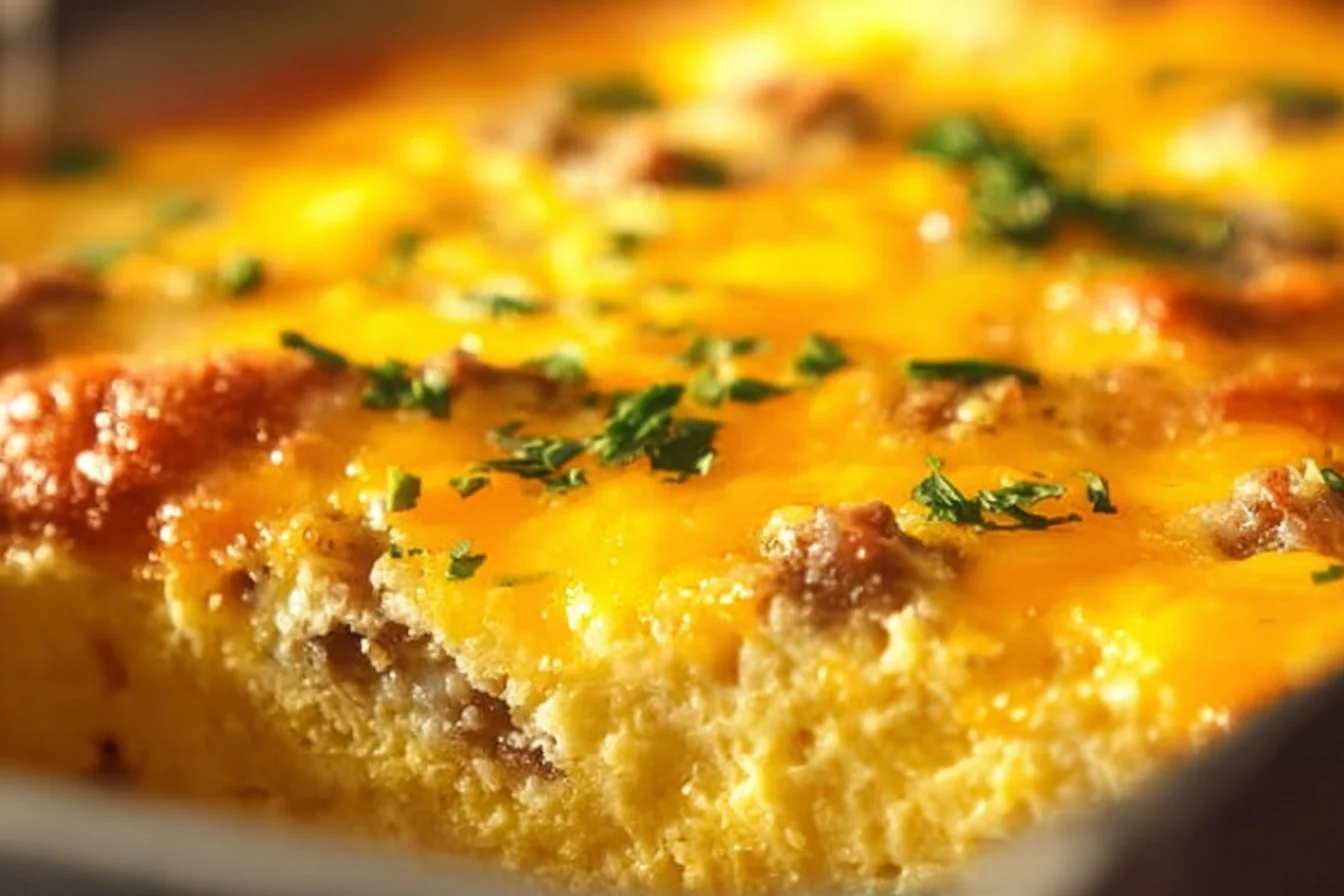 Easy Breakfast Casserole 4 Delicious easy breakfast casserole fresh out of the oven, perfect for brunch.