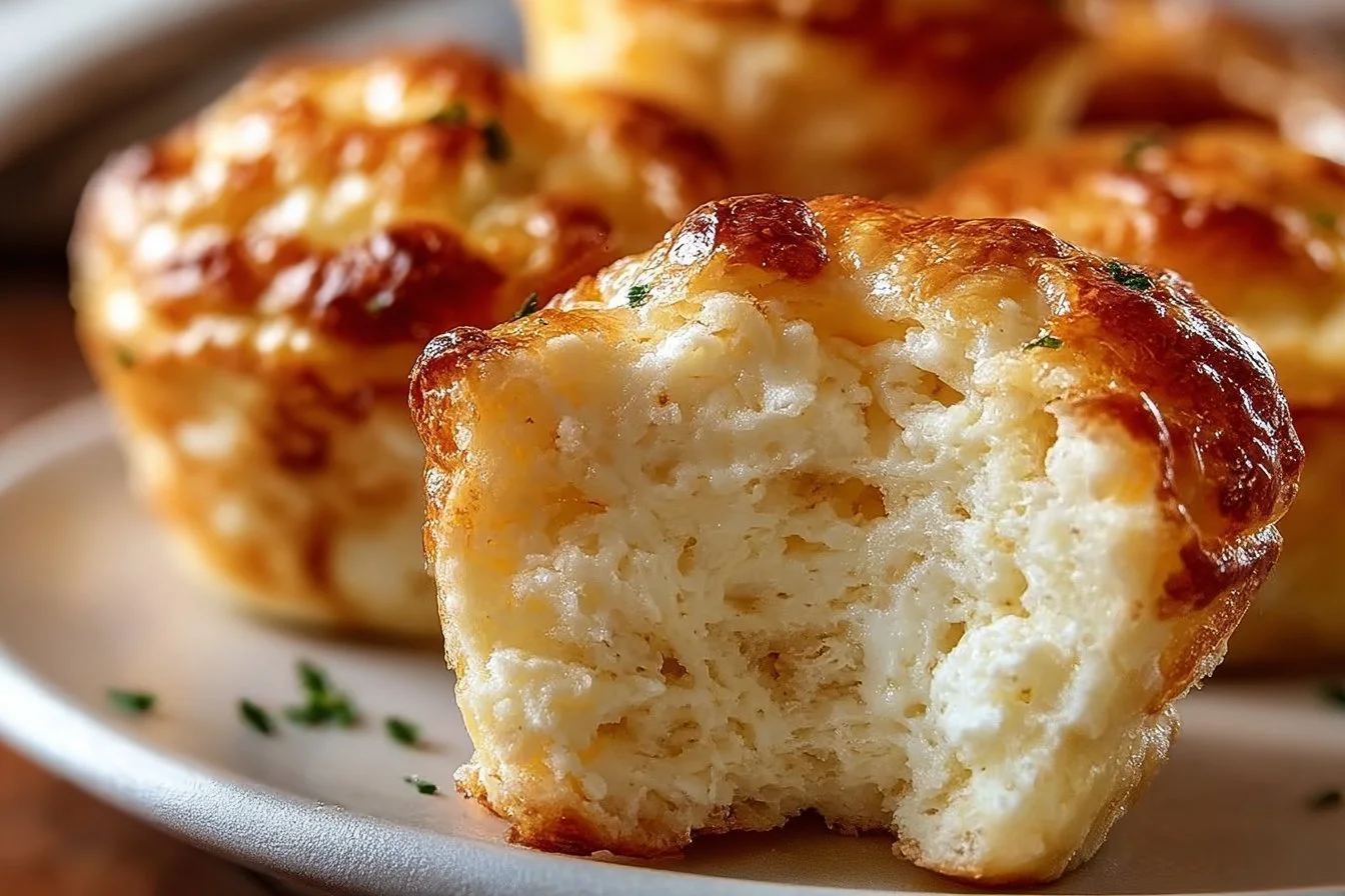 Fluffy cottage cheese egg muffins baked in a tray