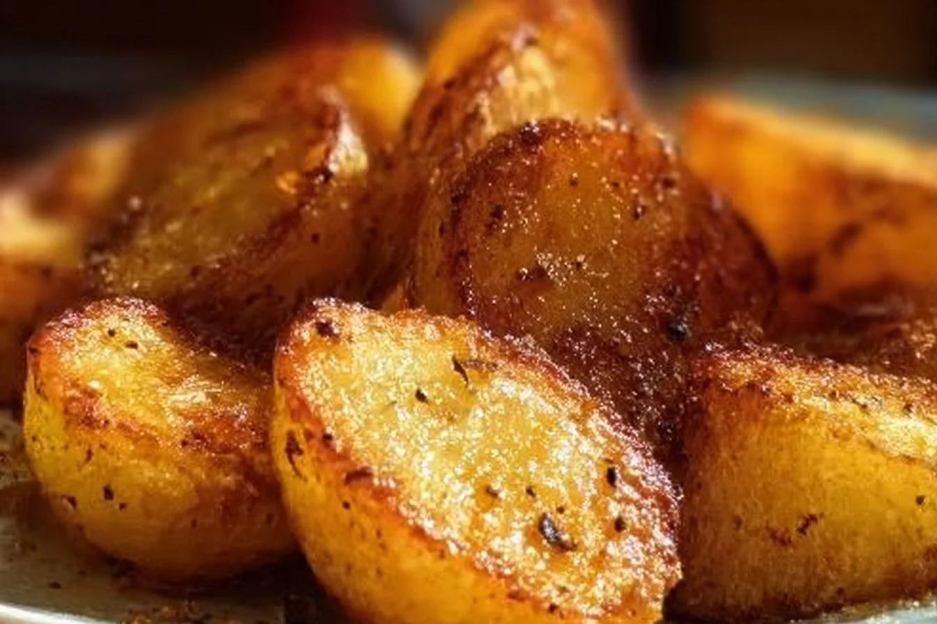 Healthy crispy breakfast potato bites served on a plate.